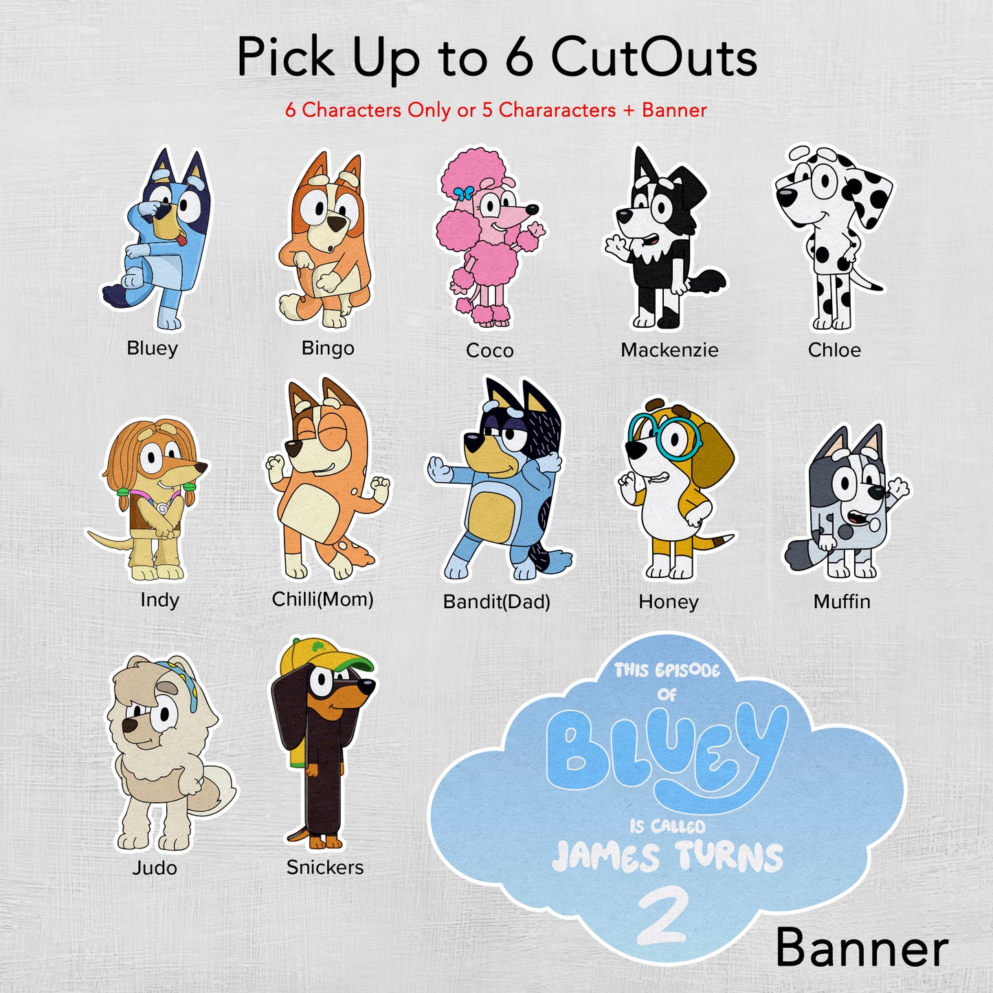 Bluey Foam Board Cutouts