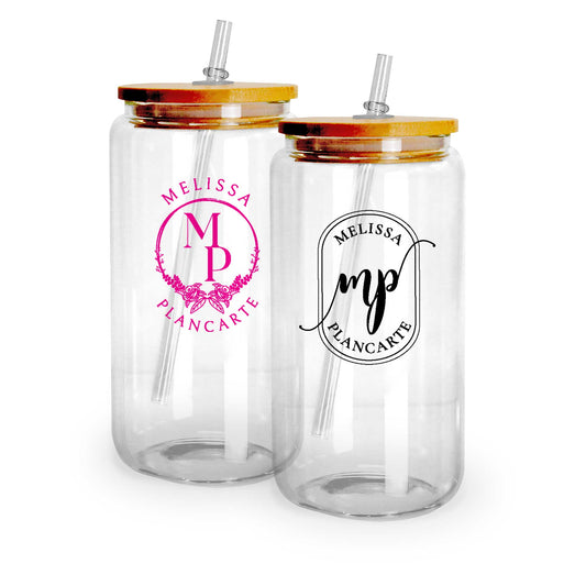 Glass Cup & Straw With Bamboo Lid