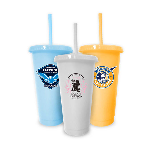 Plastic Cup With Straw And Lid